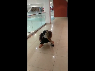 nastya sat on the bottle in a public place